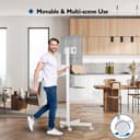 BONTEC Mobile TV Stand on Wheels, Free Standing TV Stand for 23-60 Inch LED LCD Plasma TVs, Rolling Floor TV Cart with Height Adjustable Laptop Shelf, Max VESA 400x400mm, Holds up to 25kg, white - 2