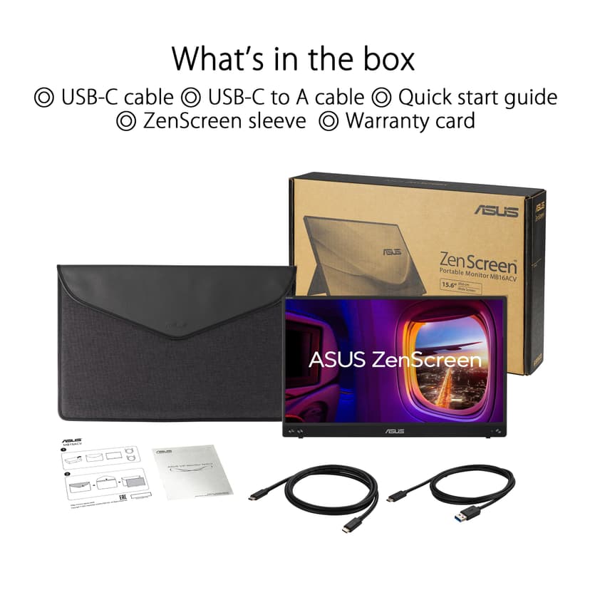 ASUS ZenScreen MB16ACV Portable USB Monitor- 15.6 inch Full HD, IPS, Hybrid Signal Solution, USB Type-C, Flicker Free, Blue Light Filter, Anti-glare surface, Antibacterial treatment - 7