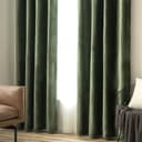 MIULEE Olive Green Velvet Curtains for Bedroom 2 Panel Set 96 Inch Drop Curtains, Soft Elegent Home Decor Velvet Curtain Living Room, Sun Blocking Room Darkening Thermal Eyelet Curtain 55x96 Inch - 2