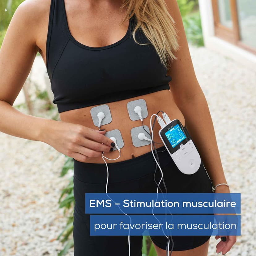 Beurer EM49 PainFree Digital TENS and EMS Machine | Drug-free natural pain relief | 3-in-1 pain relief, rehabilitation and massage | 70 training programmes | 2 channels | 4 self-adhesive electrodes - 4