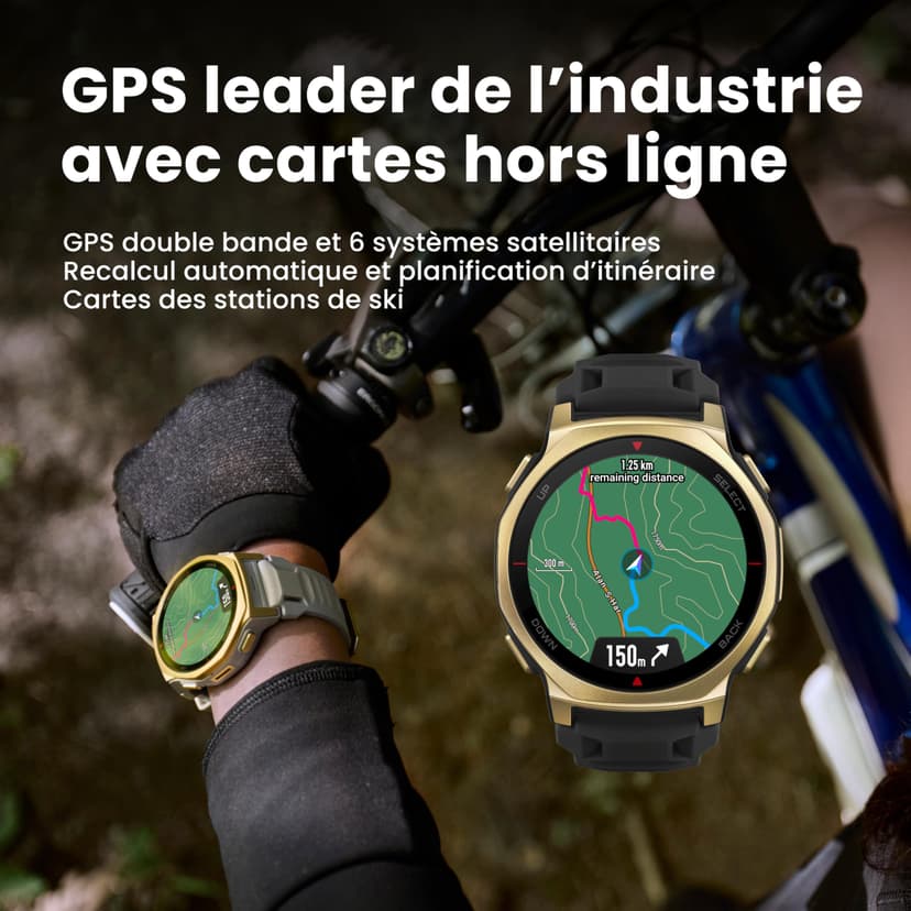 Amazfit T-Rex 3 Pro Montre Connectée Outdoor 44mm – Écran AMOLED Saphir, Flashlight, Lunette Titane, GPS, Cartes Hors Ligne, 17 Jours Autonomie, 180+ Modes Sport, Smartwatch pour Android iPhone - 5