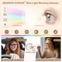 Madison Avenue Women Blue Light Glasses,Oversize Blue Light Glasses for Women, Anti Eyestrain & UV Protection Computer Eyeglasses (Tortoiseshell) - 6