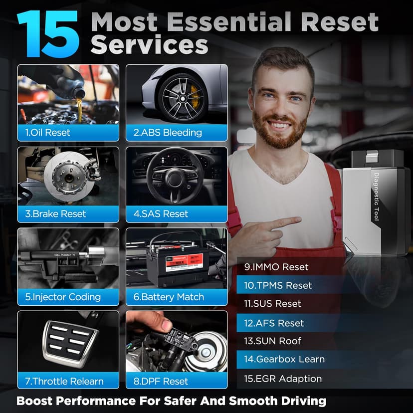 KINGBOLEN EDIAG Elite OBD2 Scanner Bluetooth,Bi-directional Scan Tool Full System Car Diagnostic Tool for iOS & Android,15 Resets Oil,Brake,DPF Regeneration Tool No Subscriptions Lifetime Update. - 4