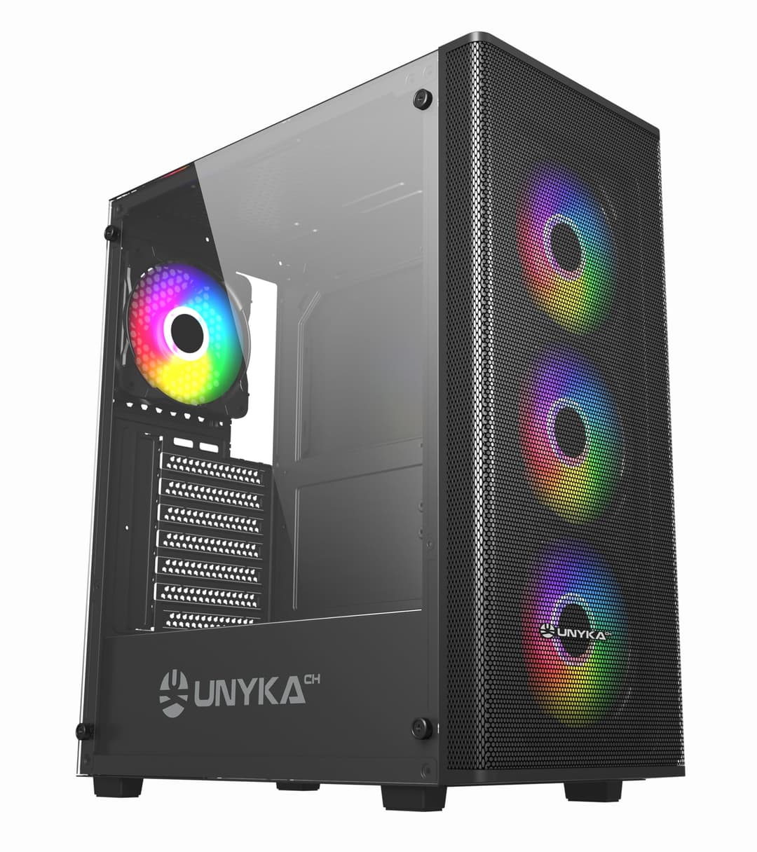 UNYKAch ATX MIR 100 Gaming Computer Case Large Size with 4 ARGB Fans, 1 USB 2.0 and 3 USB 3.0