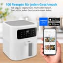 MEDION E40 XL Friteuse à air chaud (panier à friture XXL de 5,3 litres, 2 150 watts, 9 programmes automatiques, fonction cuisson, friture sans huile, panneau de commande tactile, affichage LED) blanc - 9