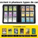 Tolesum Toploader Album pour cartes à collectionner 216, 9 compartiments, 10 pcs 35PT, Classeur pour TCG, cartes MTG, motif vague noire - 5