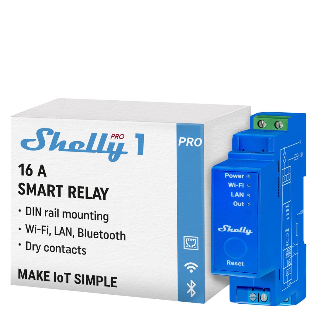 Shelly Pro 1, Wi-Fi 1 Channel Smart Relay Switch with Dry…