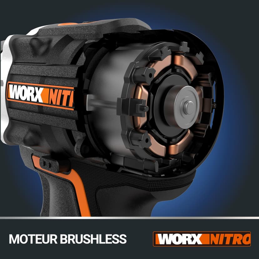 WORX Brushless Hammer Drill 20V | PowerShare |WX352.9 - No Battery, No Charger | Brushless Motor, 13mm Chuck, Variable Speed Control, 22+1+1 Torque Settings - 7