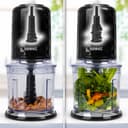Duronic Mini Chopper CH57 BK Mini Food Processor 500W Black Vegetable Choppers 2 x 700ml Blender Bowl with Lid Garlic Chopper with Quad Stainless Steel Blades for Dips Sauces Vegetable Meat Mincer - 6
