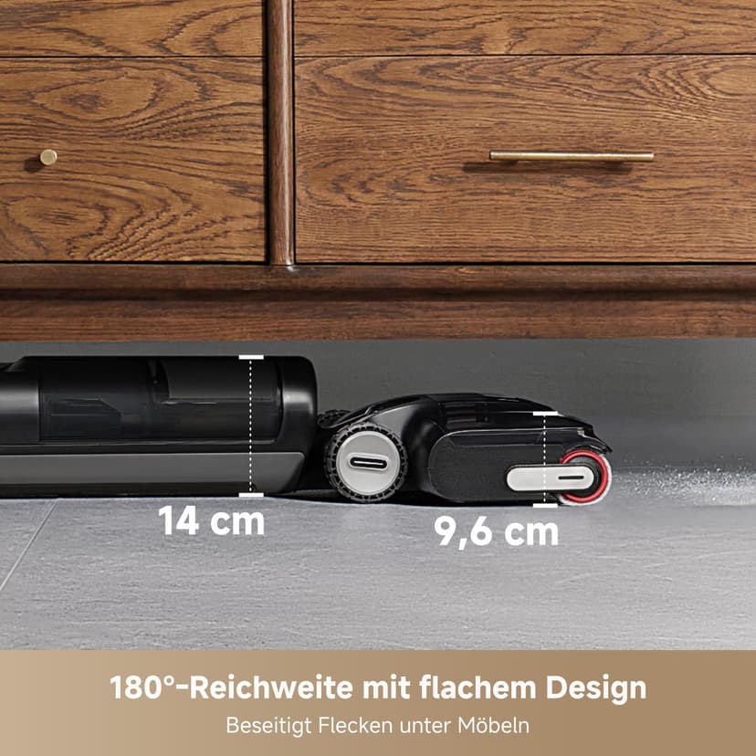 dreame H12 Pro FlexReach Aspirateur Laveur, portée à Plat à 180°, séchage 5 Min, Aspiration 18 000 Pa, Lavage à Chaud à 90 °C, Nettoyage Deux Bords, 50 Minutes de Nettoyage - 2