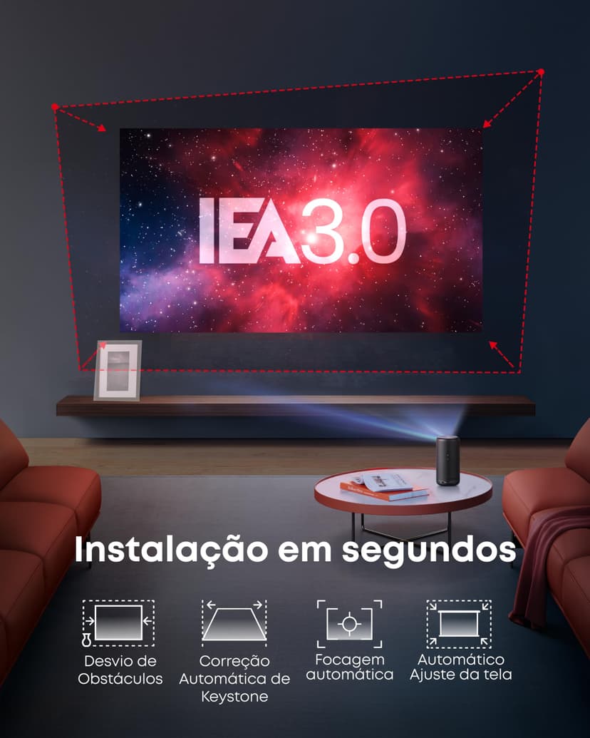 Nebula Capsule 3 1080p, Wi-Fi, projecteur intelligent, noir, portable 200 ANSI lumens, Google TV officiel, Netflix intégré, Dolby Digital, image 305 cm, batterie intégrée, 2,5 h d'autonomie - 5
