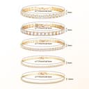 Dochais 3-5 Pièces Bracelet Tennis Femme Or Argent, Bracelet Femme avec Zircone Cubique, Bracelet Tennis Brillant, Bracelet Cristal Femme pour Femme Fille Cadeau Bijoux - 7