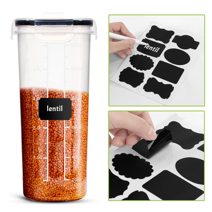 KICHLY Cereal & Dry Food Storage Container (Set of 6) – BPA Free Plastic – Airtight Kitchen Storage Containers – Cereal Dispenser for Kitchen & Pantry - 5