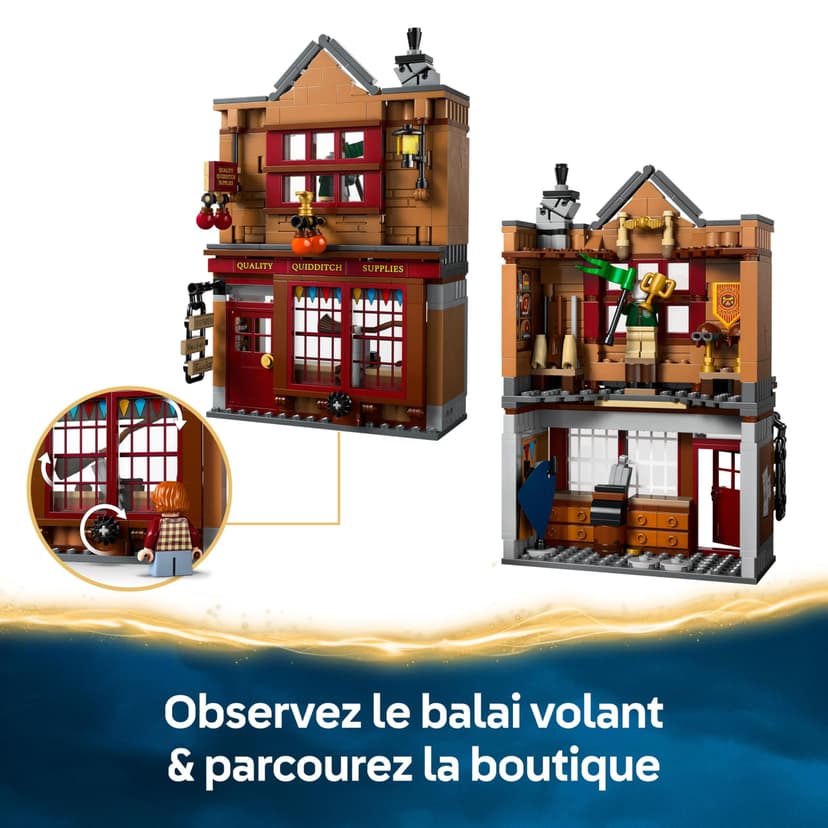 LEGO Harry Potter Quality Quidditch Supplies & Ice Cream Parlour Set with 2 Diagon Aley Shop Toys, 6 Minifigures & Accessories incl. a Nimbus 2000 Broom - Gift for 8+ Year Old Boys & Girls - 76452 - 5