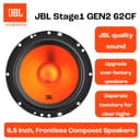 JBL Stage1 62CF GEN2 6.5" (165 mm) Component Car Speakers delivering 80W RMS and 640W Peak Power, 4 Ohm Impedance, Plus One™ Woofer Cone and Edge-Driven Silk Dome Tweeters for Clear JBL Sound - 5