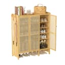 unho Meuble Chaussure d’Entrée en Bambou: Rangement Chaussure avec 5 Étagères Armoire à Chaussures avec 4 Crochets Design - 90.5 × 35 × 107 cm - 1