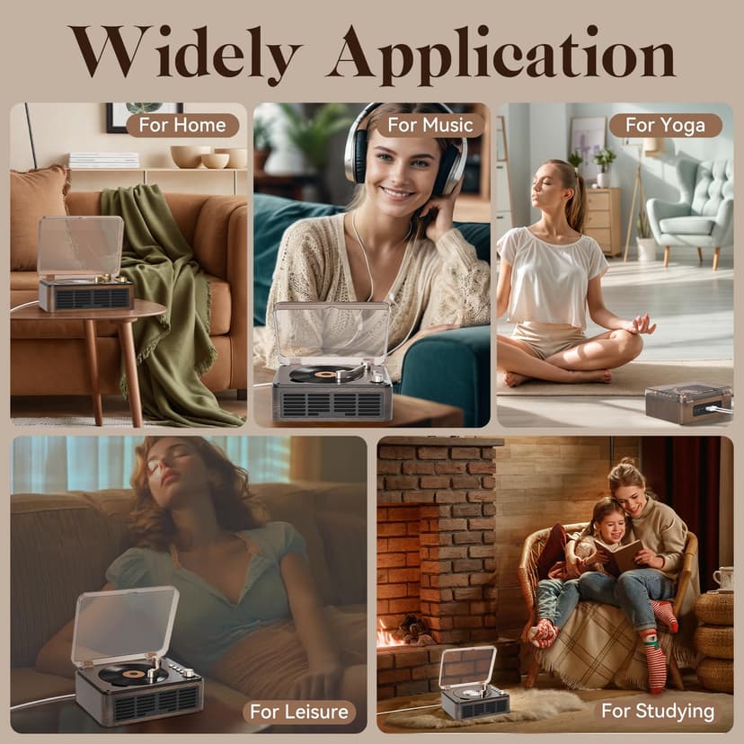 Gueray CD Player with Speakers HiFi Stereo Sound Vintage CD Player Bluetooth for Home, Retro Wood CD Players FM Radio with Remote Control, Support USB/AUX/Type-C Playback for Audio Books - 7