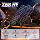 ATTACK SHARK X68 HE 8000Hz Rapid Trigger Keyboard, 0.01mm RT Accuracy Wired Gaming Keyboard with Magnetic Switch, Adjustable Actuation, Rapid Trigger, Snap Tap, RGB Lighting for PC/Mac, Black Contours - 2