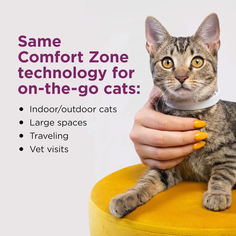 Comfort Zone Cat Calming Pheromone Collar, Anxiety and Stress Relief Aid, Breakaway Design,White - 3