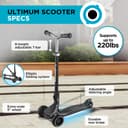 Globber Ultimum Lights, Charcoal Grey - Foldable Scooter with Lights, 3 Wheels, Adjustable Handlebar, Wide Deck, Rear Braking, 100 kg Max Weight, 2 Years Warranty - 3