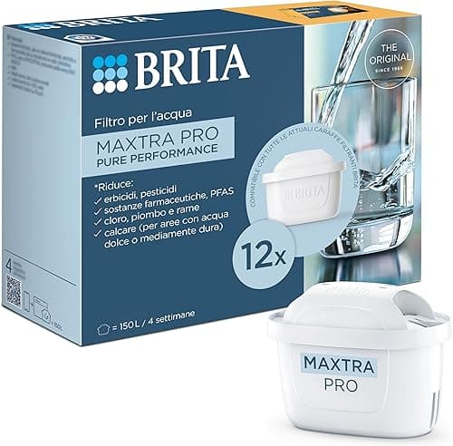 BRITA Cartouche de filtre à eau MAXTRA PRO Pure Performance Pack de 12 - Recharges originales pour toutes les carafes BRITA