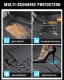 CDEFG Compatible with Ford Ranger T9 2024 2025 Floor Mats, Floor Mats TPE Car Waterproof Easy to Clean Premium All-Weather Rubber Mats Front and Rear Mats Ranger T9 Raptor Wildtrak XLT Accessories - 3