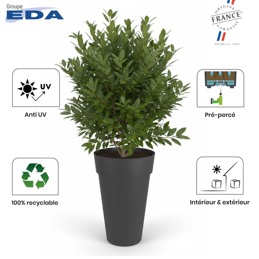 EDA Plastiques Toscane 13637 G. ANT SX2 Vase 20 x 80 cm XXL - 5