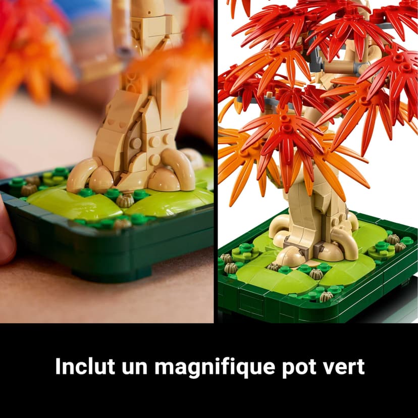 LEGO Botanicals Japanese Maple Bonsai Tree - Artificial Plant Building Kit for Adults with Red and Orange Leaves and Buildable Pot, DIY Office and Home Decoration, Gift for Women and Men 10348 - 5