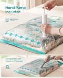 SONGMICS Vacuum Storage Bags, Vacuum Seal Suction Bags for Clothes Bedding Travel, Space Saver Reusable, with Hand Pump, 8 Pack, 2M/3L/3J, Transparent LVB105W101 - 5