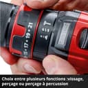 Einhell Perceuse-visseuse à percussion sans fil TE-CD 18/44 Li-i (1 x 2,5 Ah) Power X-Change (18 V, 44 Nm, perçage à percussion, mandrin métallique 13 mm, 2 vitesses, avec batterie 2,5 Ah et chargeur) - 6