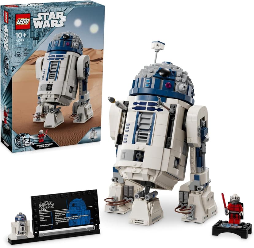 LEGO Star Wars 75379 R2-D2 Building Toy - Play and Display Droid Figure with Rotating Head, Periscope & Tools - incl. a Darth Malak Minifigure - Gift for 10+ Year Old Boys & Adult Fans - 1