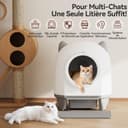Devoko Self-Cleaning Pet Litter Box with Cute Cat Ears, Automatic XXL Enclosed Tray, Remote Control, Large Space, Safety & Odour Control, 90L Electric Litter Box for Multiple Cats - 2