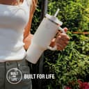 STANLEY 1913 Quencher H2.0 Flowstate Tumbler 1.2L – Cold for 11 Hours – Iced for 48 Hours – Metal Water Bottle with Straw, Handle and Lid – Dishwasher Safe – Travel Mug for Cold Drinks – Cream - 8