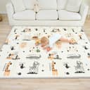 Tapis D'éveil Bébé Pliable Epais Réversible 150x180x1cm - tapis De Jeu Pour Enfant Bebe - tapis De Sol XXL En Mousse - Tapis De Motricité Favorisant Le Développement Sensoriel - Cadeau Naissance Bébé - 1