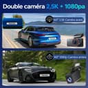 Caméra Embarquée Voiture 2.5K QHD Avant/Arrière - Double Objectif, Écran IPS 3,39 - Grand Angle 160°, Vision Nocturne, Mode Parking 24h/24 (Argenté Gris) - 5