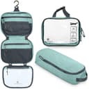 Toiletry Bag Kit Set: Hanging Travel Toiletry Bag + 311 TSA Cosmetic Liquid Bag + Ultralight Accessory Organizer Pouch, Turquoise, 3 Piece Toiletry Set - 1