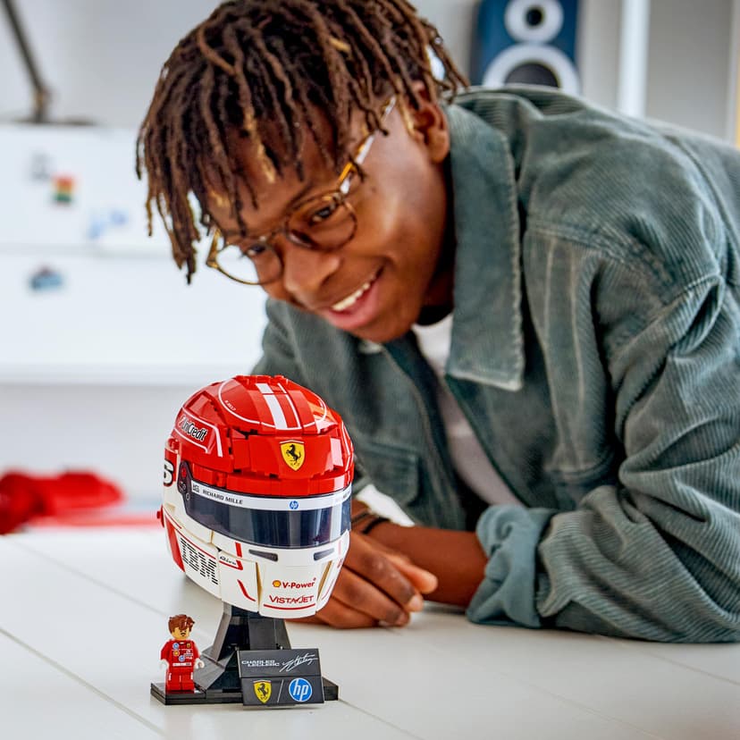 LEGO Editions Scuderia Ferrari HP Charles Leclerc Helmet - F1 Merchandise - Display Model Kit w/Collectible Minifigure - Gift for 14+ Year Old Boys & Adult Motorsport Fans - 43014 - 7
