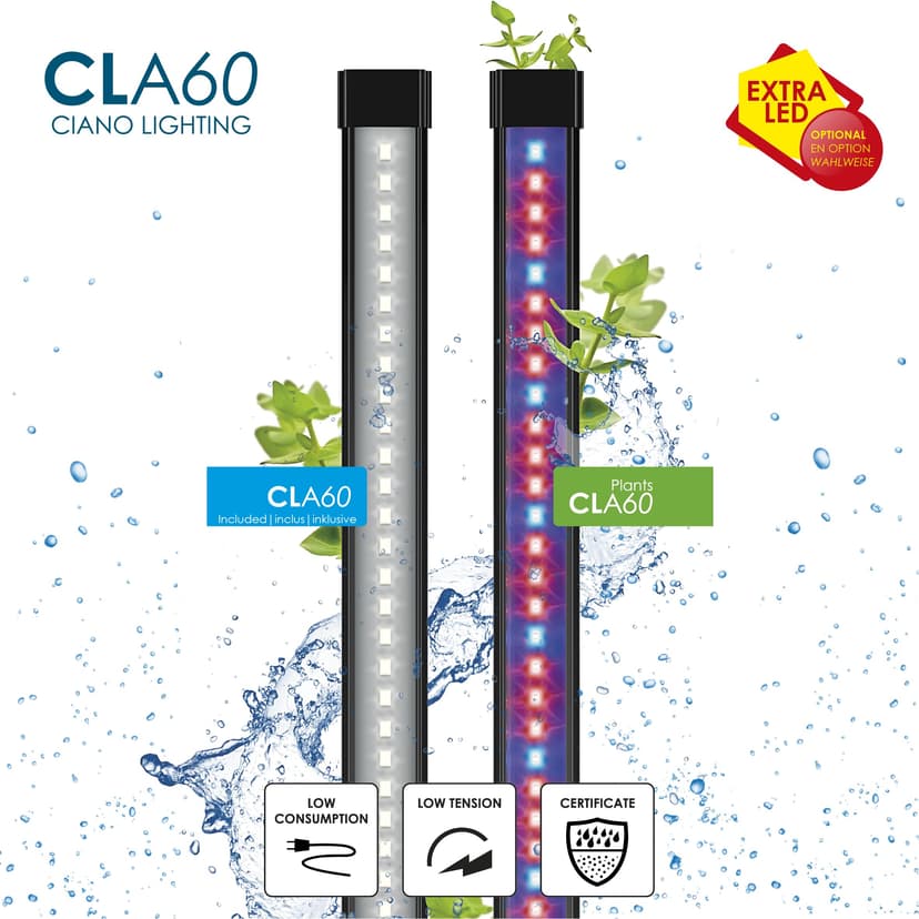 Ciano, Aquarium 60 Black, for Fish, Equipped with Filter, Consumables, LED and Heating, 58L, Reinforced Packaging for Web Sending - 3