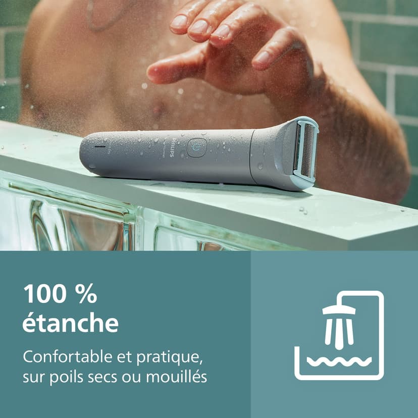 Philips Bodygroom série 3000 - Tondeuse pour hommes avec Triple protection, taille des poils et rasage des zones intimes, rasage de près qui respecte la peau, 100% étanche, autonomie 80 min, BG3480/15 - 9