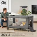 Kinderkraft JOY 2 2 in 1 Umbrella Bed, Newborn Baby Cot up to 25 kg, 120 x 60 cm, Easy to Fold, Shelves for Nappies, Grey - 8