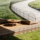 Thealyn Metal Garden Fence 60cm H x 33cm W (25 Panels, Total Length 3.3m) Outdoor Decorative Fence No Dig Fence Border Fence Dog Fence for Flower Bed, Yard, Animal Barrier - 8