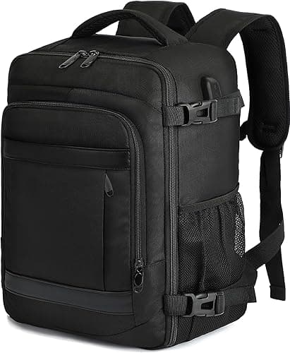 KLOSTAIN for Easyjet Cabin Bag 45x36x20 Travel Backpack Hand Luggage Carry-ons Bag Laptop Backpack Ruscksack for Airplanes Flight New Easyjet Underseat Cabin Bags Fit 14" Laptop Black