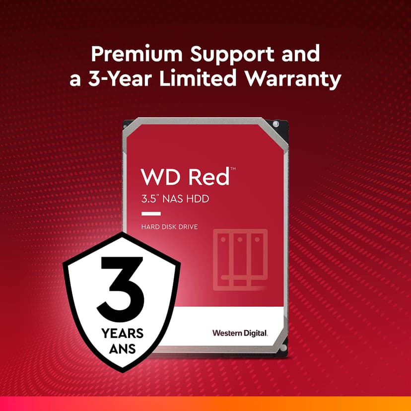 WD Red 4TB 3.5 Inch NAS Internal Hard Drive - 5400 RPM - WD40EFAX - 7