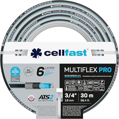 Cellfast Garden Hose MULTIFLEX PRO, Heavy Duty 6-Layer, A…