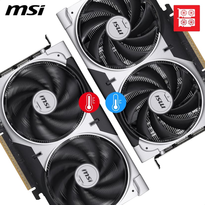 MSI GeForce RTX 5050 8G VENTUS 2X OC Graphics Card - RTX 5050 GPU, 8GB GDDR6 (20Gbps/128-bit), PCIe 5.0 - DUAL-Fan Thermal Design (2 x TORX FAN 5.0) - HDMI 2.1b, DisplayPort 2.1b - 3