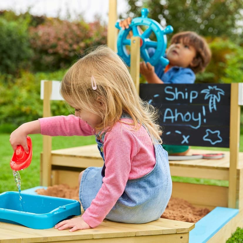 TP Toys Ahoy Wooden Play Boat | Sandpit | 2 Play Modes | For Kids 2+ | Garden and Outdoor Wooden Toy | with Shade Cover | Hidden Toy Storage - 4
