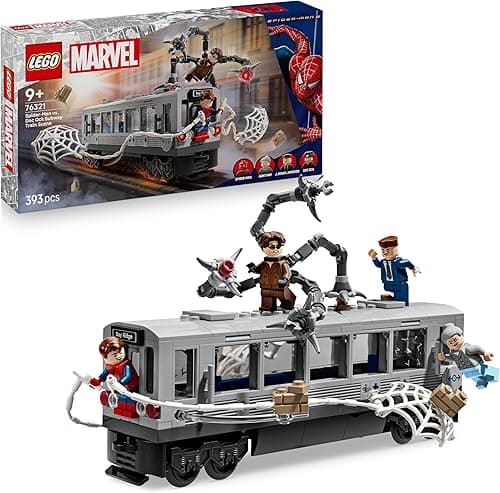 LEGO ǀ Marvel Spider-Man vs. Doc Ock Subway Train Scene - Play & Display Toy with 4 Minifigures - Collectible Super Hero Gift for 9+ Year Old Boys & Movie Fans - 76321