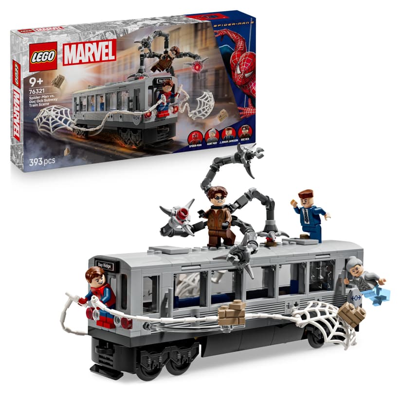LEGO ǀ Marvel Spider-Man vs. Doc Ock Subway Train Scene - Play & Display Toy with 4 Minifigures - Collectible Super Hero Gift for 9+ Year Old Boys & Movie Fans - 76321 - 1
