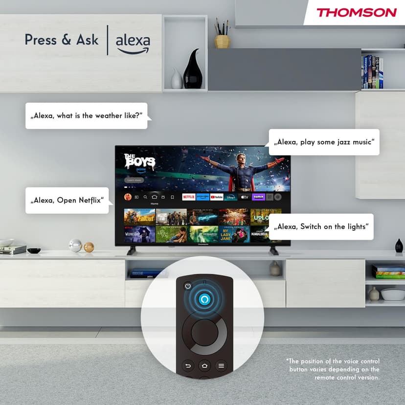 Thomson 32 Inch (80 cm) HD Smart Fire TV, Alexa Voice Control,Triple Tuner (DVB-T/T2/C/S/S2), Dolby Audio, DTS Virtual:X, HDR10, AirPlay, WiFi, Bluetooth, HDMI-32HF2S34 - 8