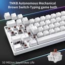 Dierya DK61se Mechanical Gaming Keyboard,60 percent Brown Switches,Ice Blue LED Backlit,Detachable USB-C Cable,Full-Key Rollover for Computer/PC/Laptop/MAC,US Layout,White - 3